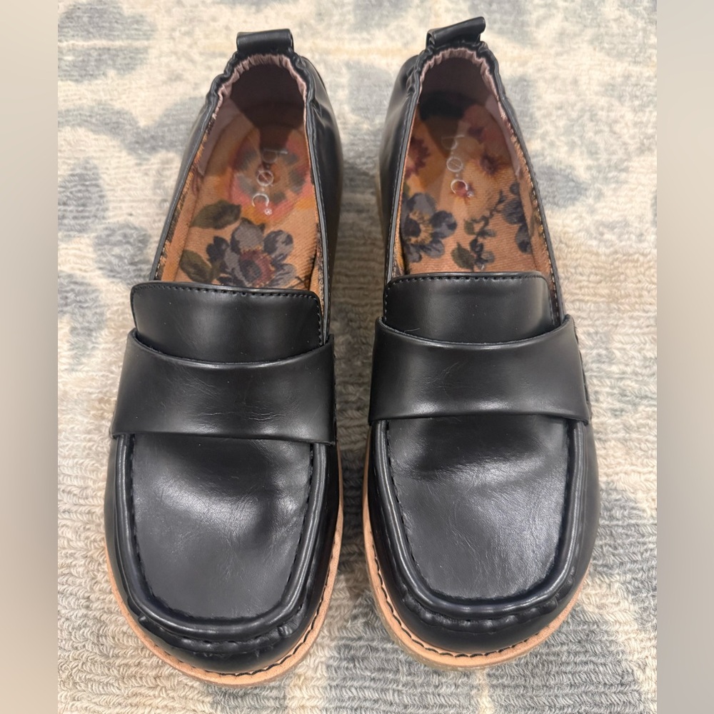 BOC Women’s Black Leather Chunky Loafers